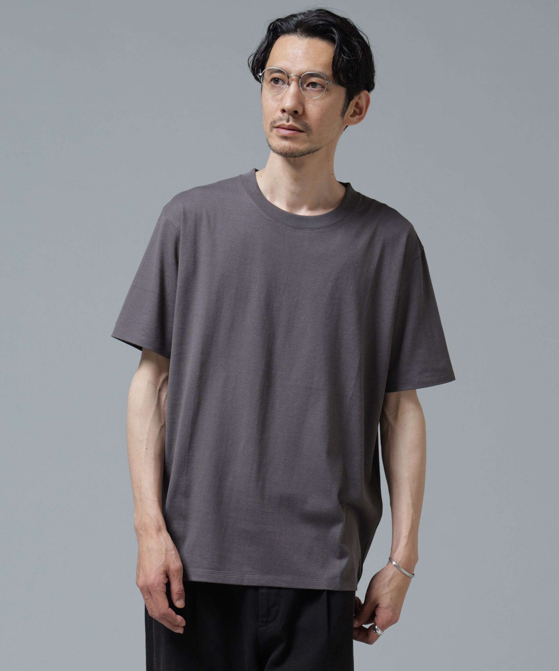 NANO universe「Anti Soaked(R) 汗染み防止 ライトウェイト 5.6oz ミドルシルエットTシャツ」|Tシャツ・カットソー|