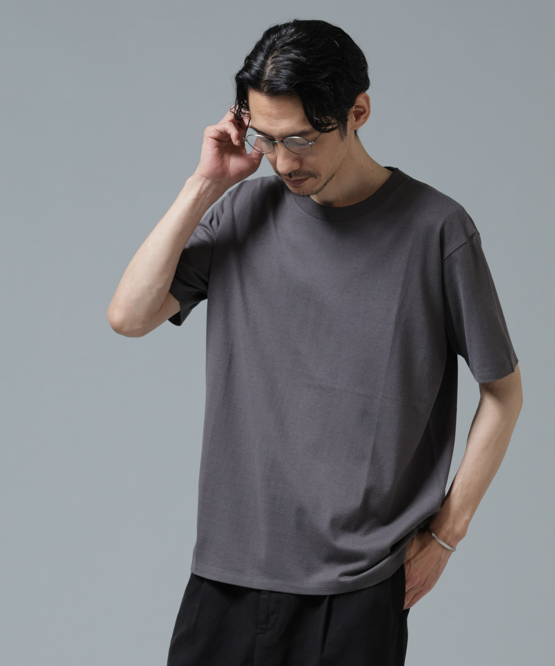 NANO universe「Anti Soaked(R) 汗染み防止 ライトウェイト 5.6oz ミドルシルエットTシャツ」|Tシャツ・カットソー|