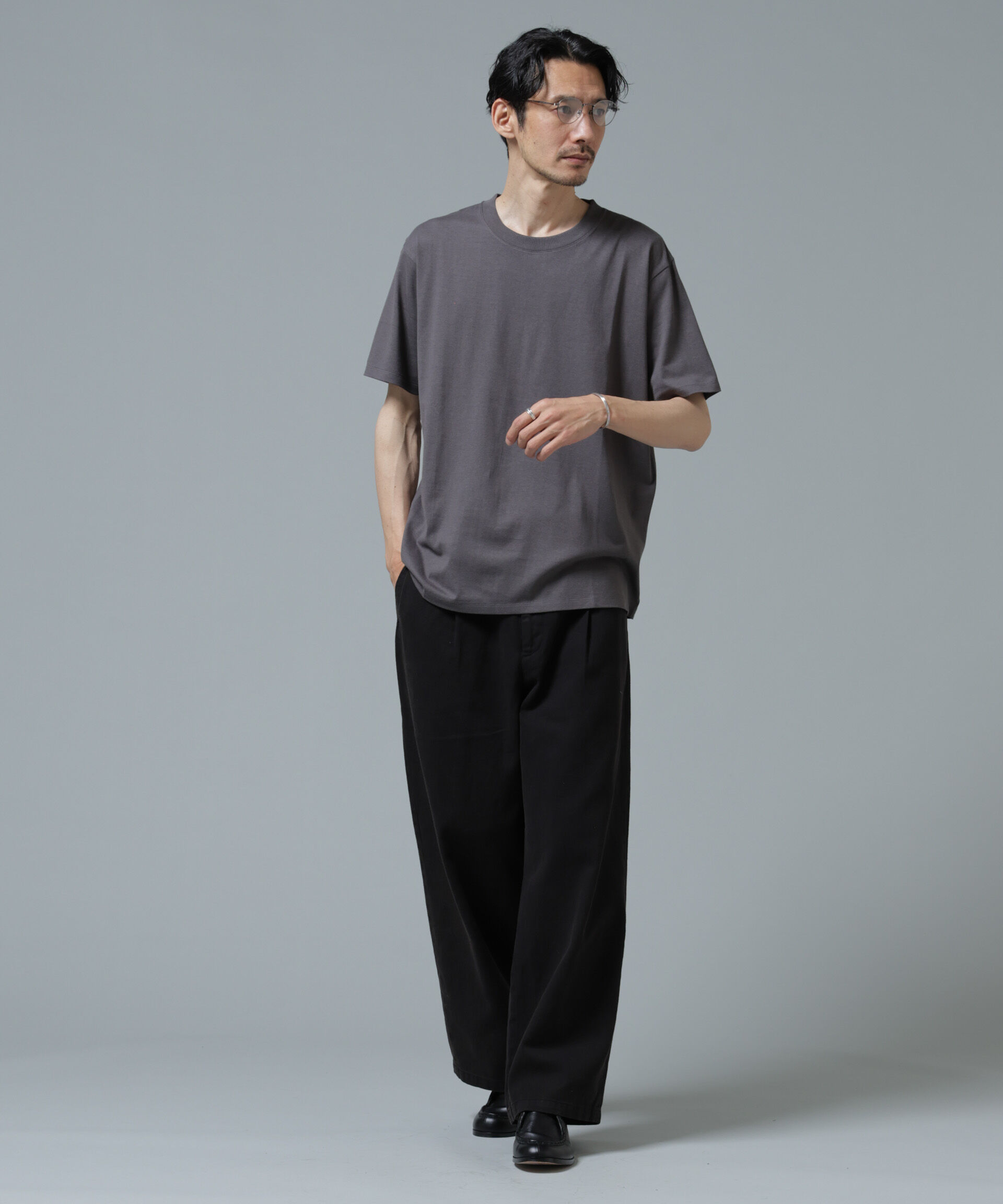 NANO universe「Anti Soaked(R) 汗染み防止 ライトウェイト 5.6oz ミドルシルエットTシャツ」|Tシャツ・カットソー|