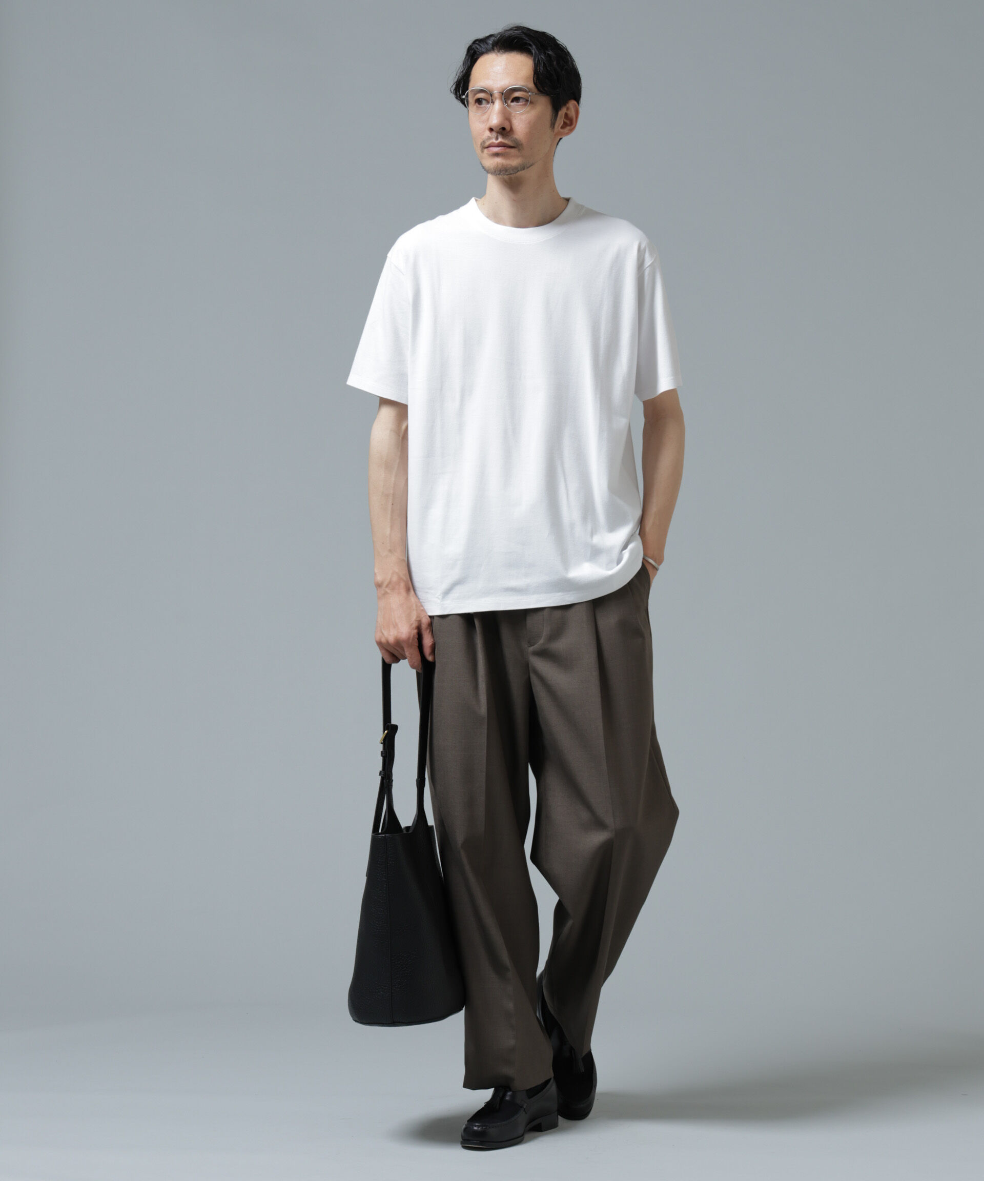 NANO universe「Anti Soaked(R) 汗染み防止 ライトウェイト 5.6oz ミドルシルエットTシャツ」|Tシャツ・カットソー|