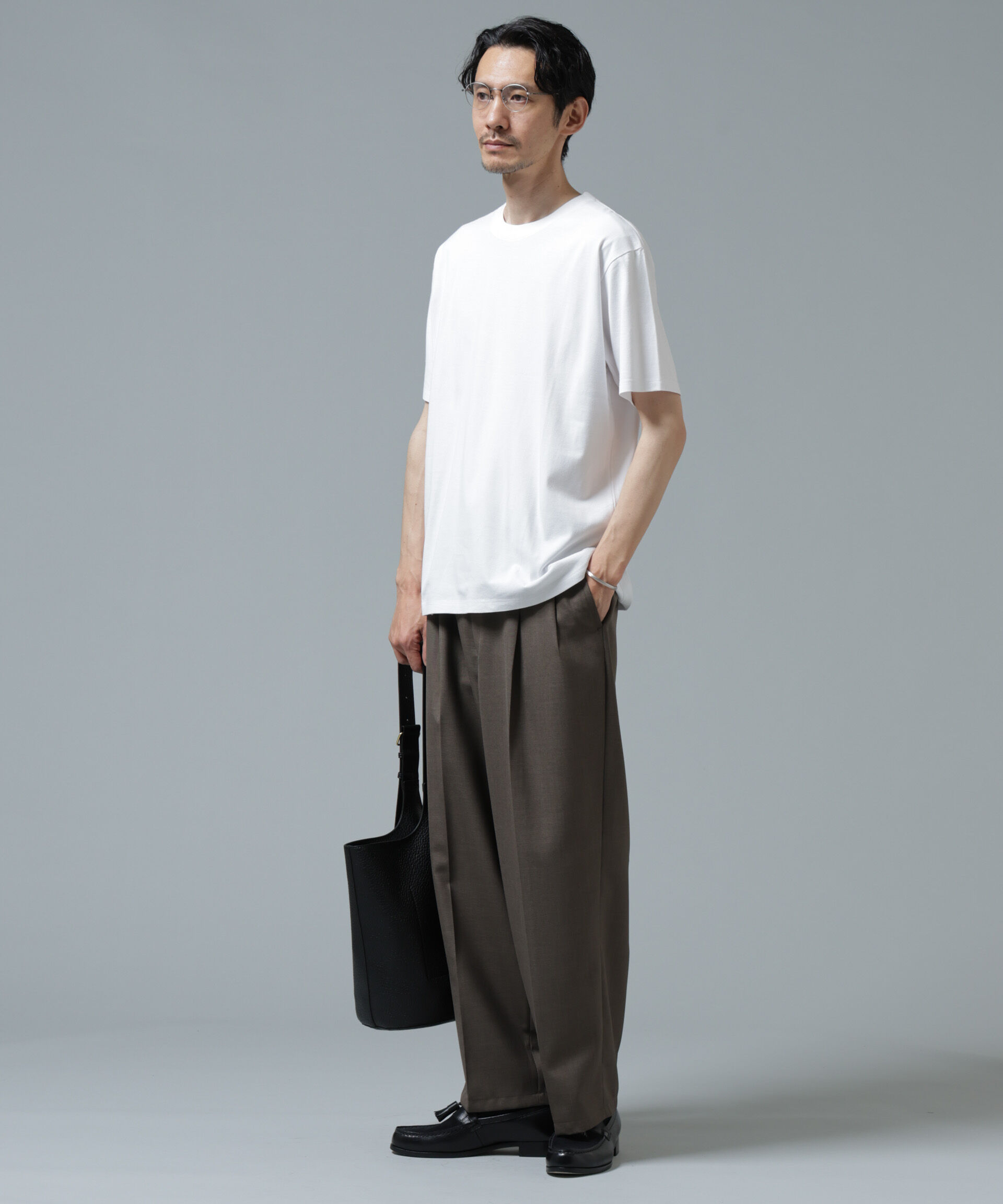 NANO universe「Anti Soaked(R) 汗染み防止 ライトウェイト 5.6oz ミドルシルエットTシャツ」|Tシャツ・カットソー|