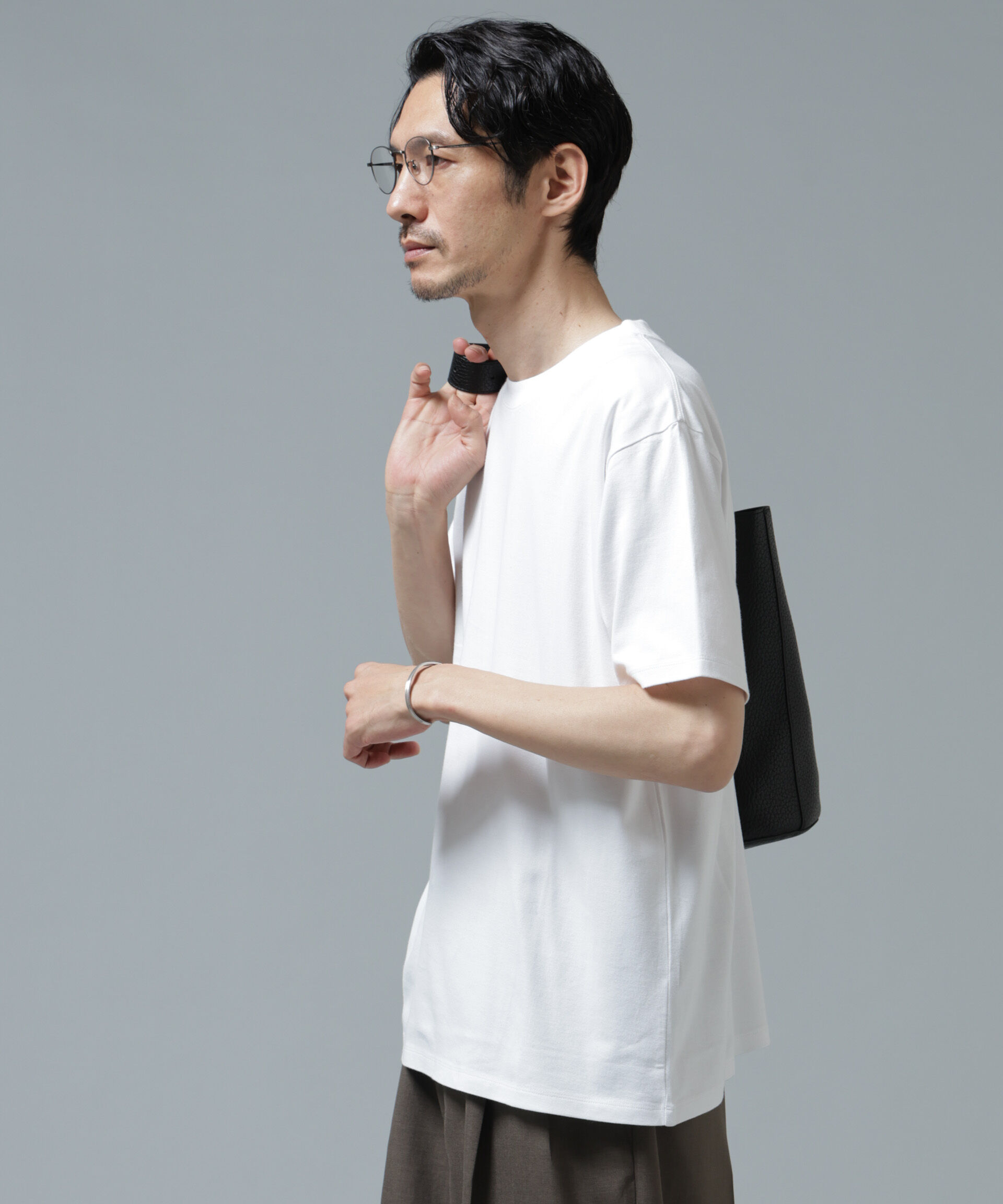 NANO universe「Anti Soaked(R) 汗染み防止 ライトウェイト 5.6oz ミドルシルエットTシャツ」|Tシャツ・カットソー|