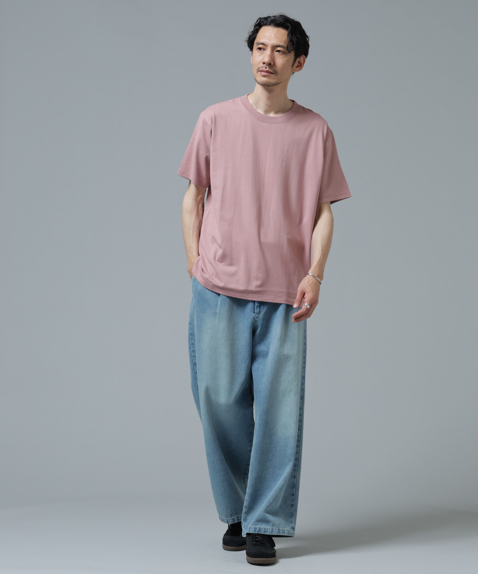 NANO universe「Anti Soaked(R) 汗染み防止 ライトウェイト 5.6oz ミドルシルエットTシャツ」|Tシャツ・カットソー|