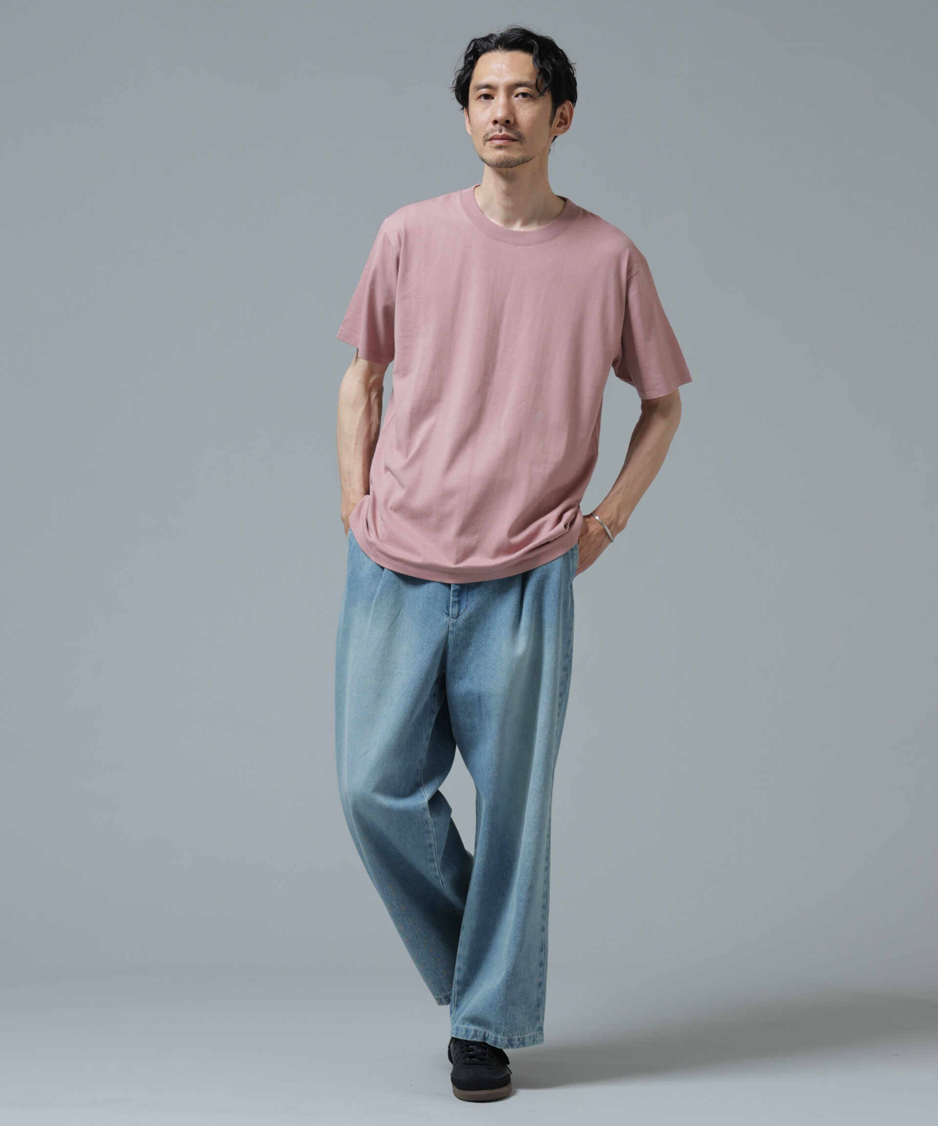 NANO universe「Anti Soaked(R) 汗染み防止 ライトウェイト 5.6oz ミドルシルエットTシャツ」|Tシャツ・カットソー|