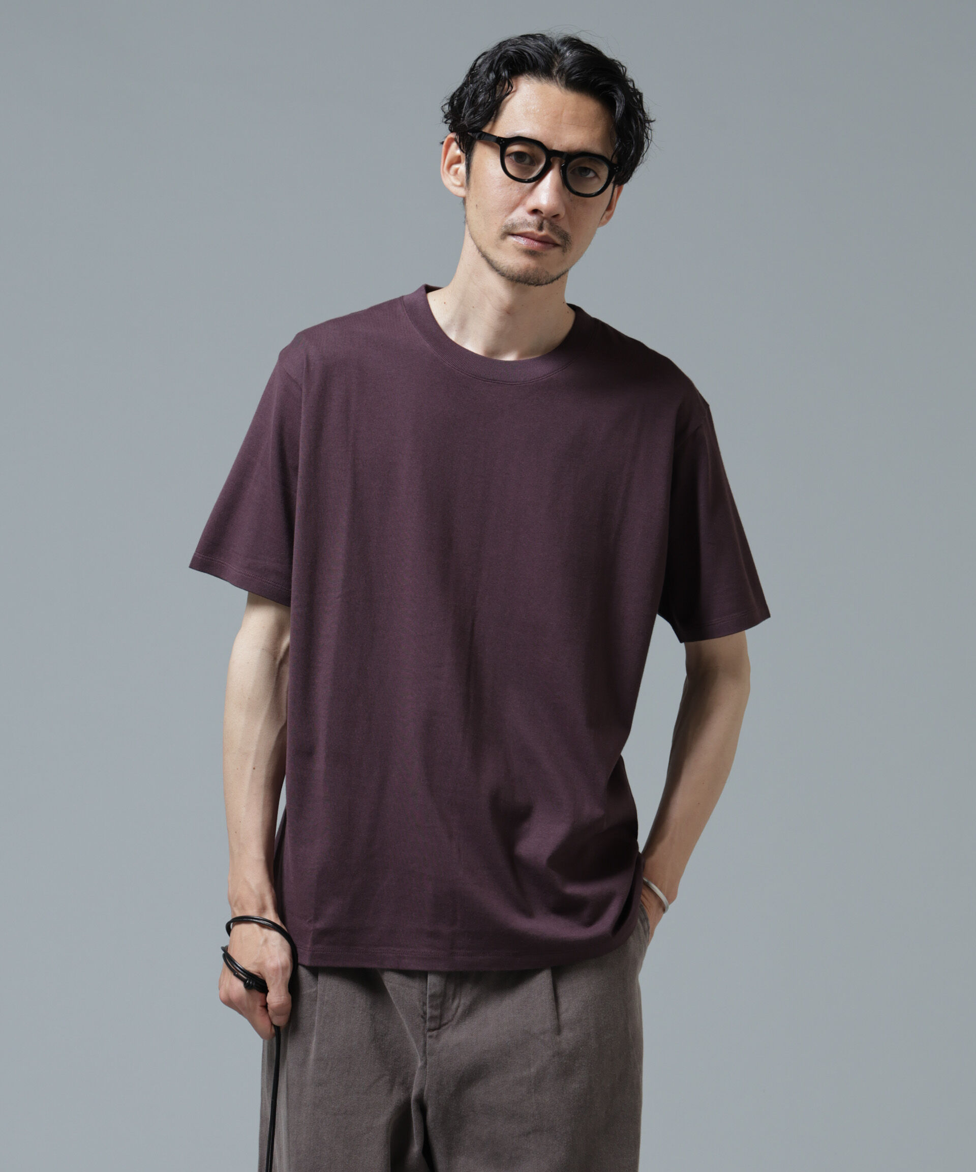NANO universe「Anti Soaked(R) 汗染み防止 ライトウェイト 5.6oz ミドルシルエットTシャツ」|Tシャツ・カットソー|