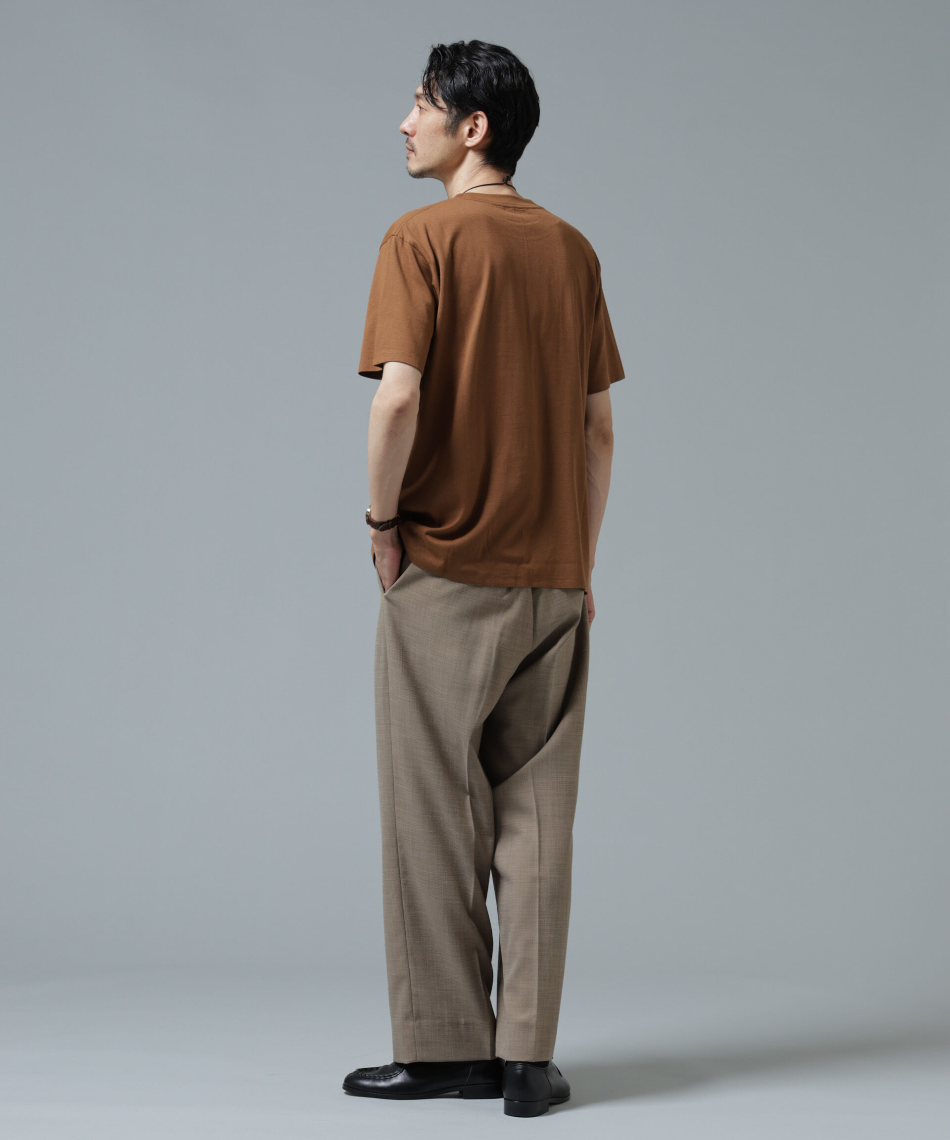 NANO universe「Anti Soaked(R) 汗染み防止 ライトウェイト 5.6oz ミドルシルエットTシャツ」|Tシャツ・カットソー|