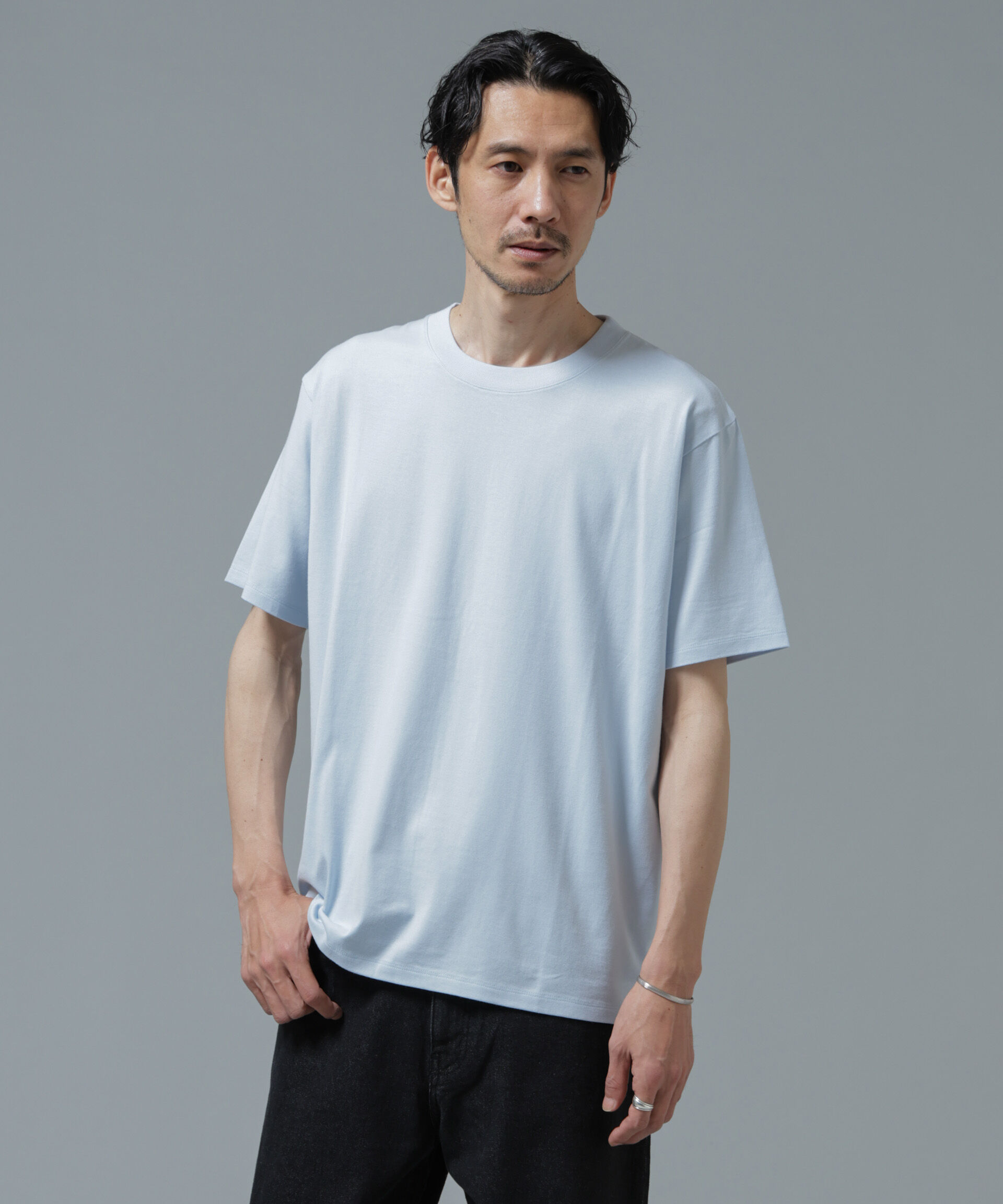 NANO universe「Anti Soaked(R) 汗染み防止 ライトウェイト 5.6oz ミドルシルエットTシャツ」|Tシャツ・カットソー|