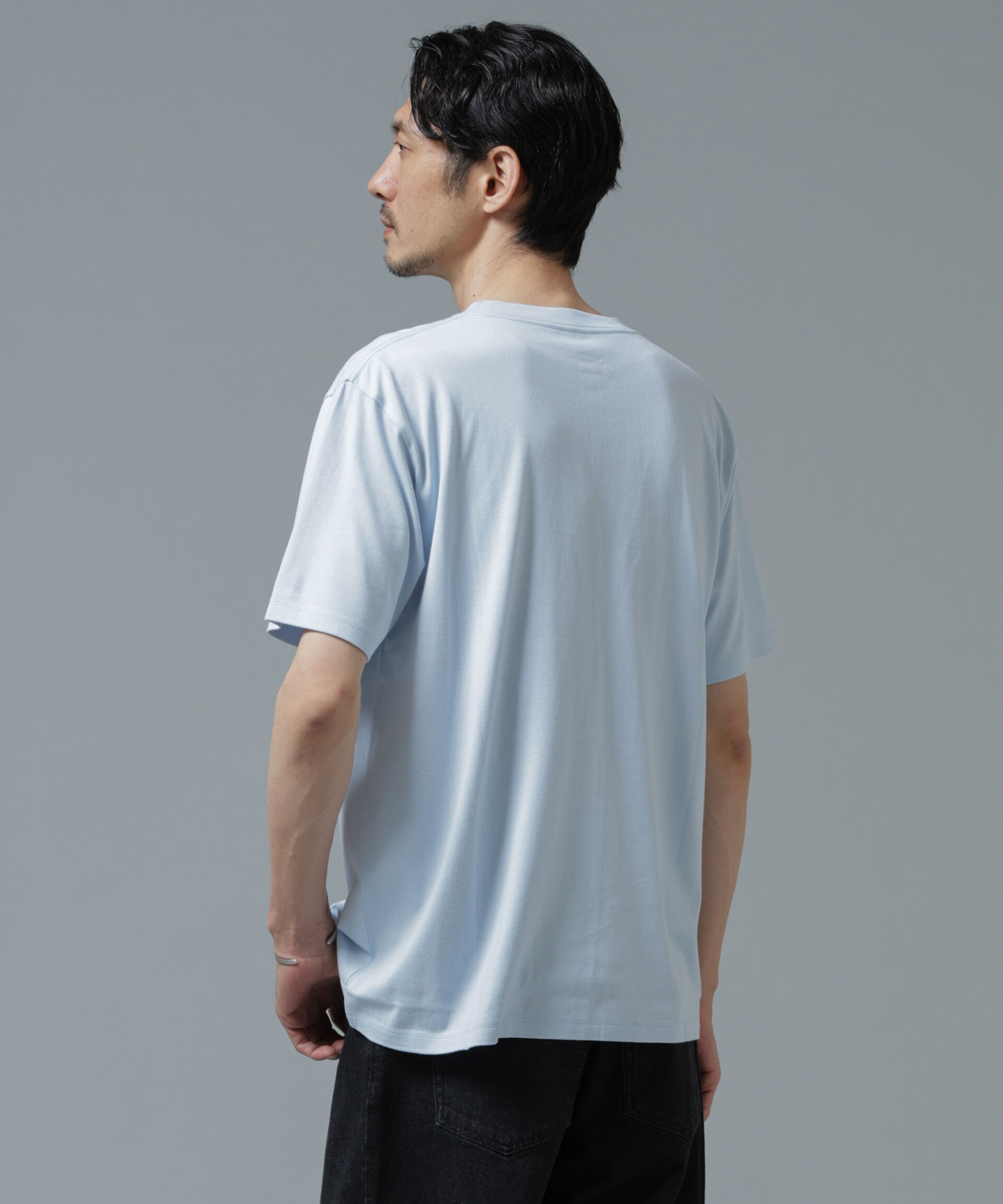 NANO universe「Anti Soaked(R) 汗染み防止 ライトウェイト 5.6oz ミドルシルエットTシャツ」|Tシャツ・カットソー|