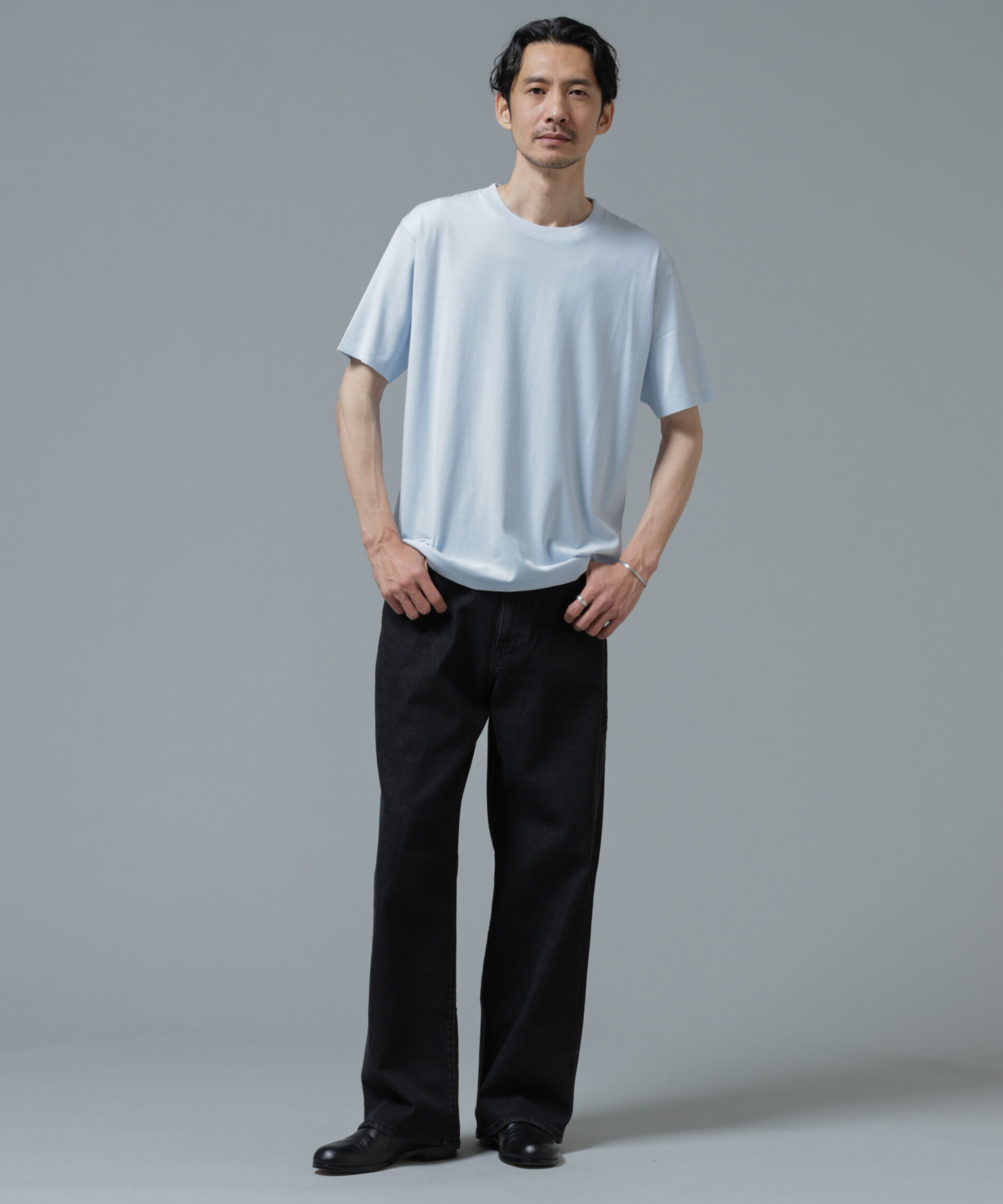 NANO universe「Anti Soaked(R) 汗染み防止 ライトウェイト 5.6oz ミドルシルエットTシャツ」|Tシャツ・カットソー|