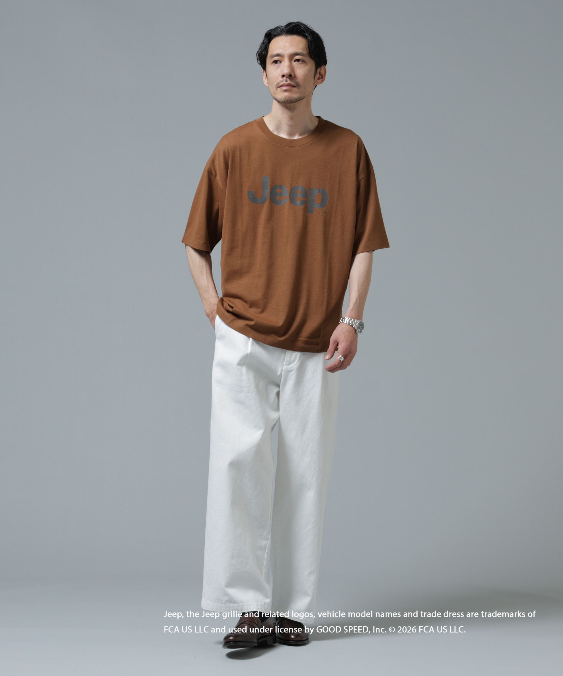 NANO universe「GOOD ROCK SPEED&times;Anti Soaked(R) 汗染み防止 ジープ Tシャツ」|Tシャツ・カットソー|