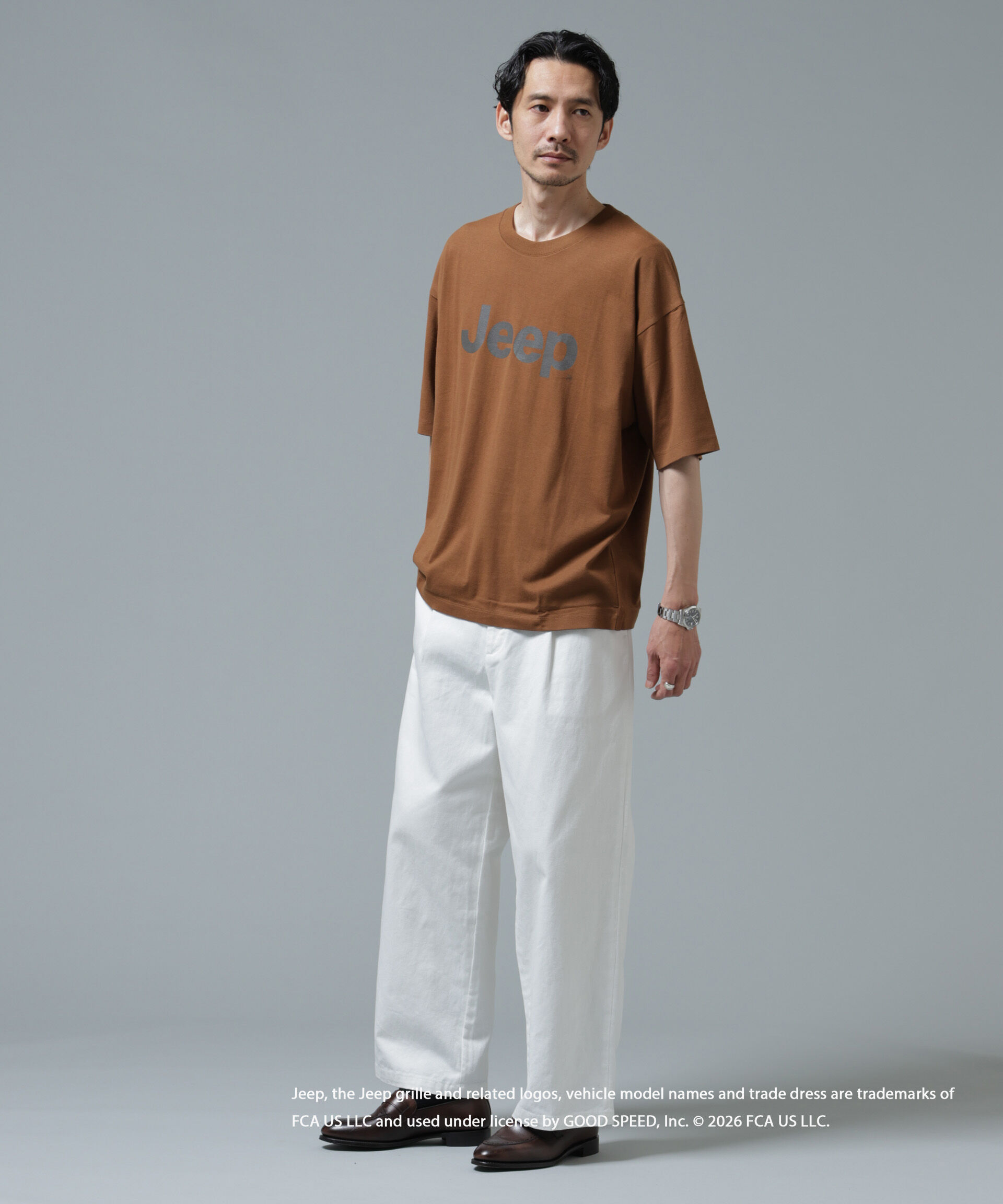 NANO universe「GOOD ROCK SPEED&times;Anti Soaked(R) 汗染み防止 ジープ Tシャツ」|Tシャツ・カットソー|