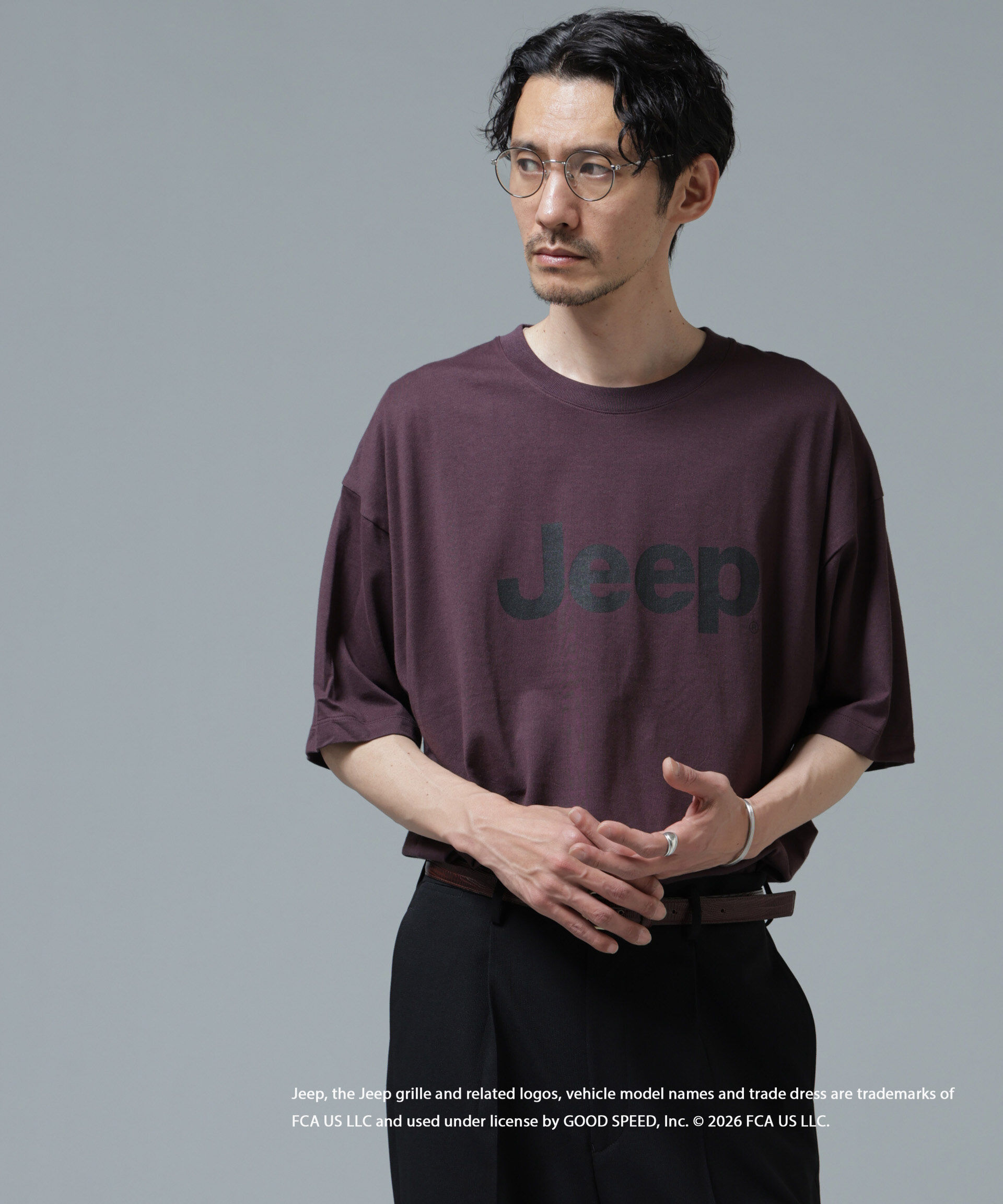 NANO universe「GOOD ROCK SPEED&times;Anti Soaked(R) 汗染み防止 ジープ Tシャツ」|Tシャツ・カットソー|