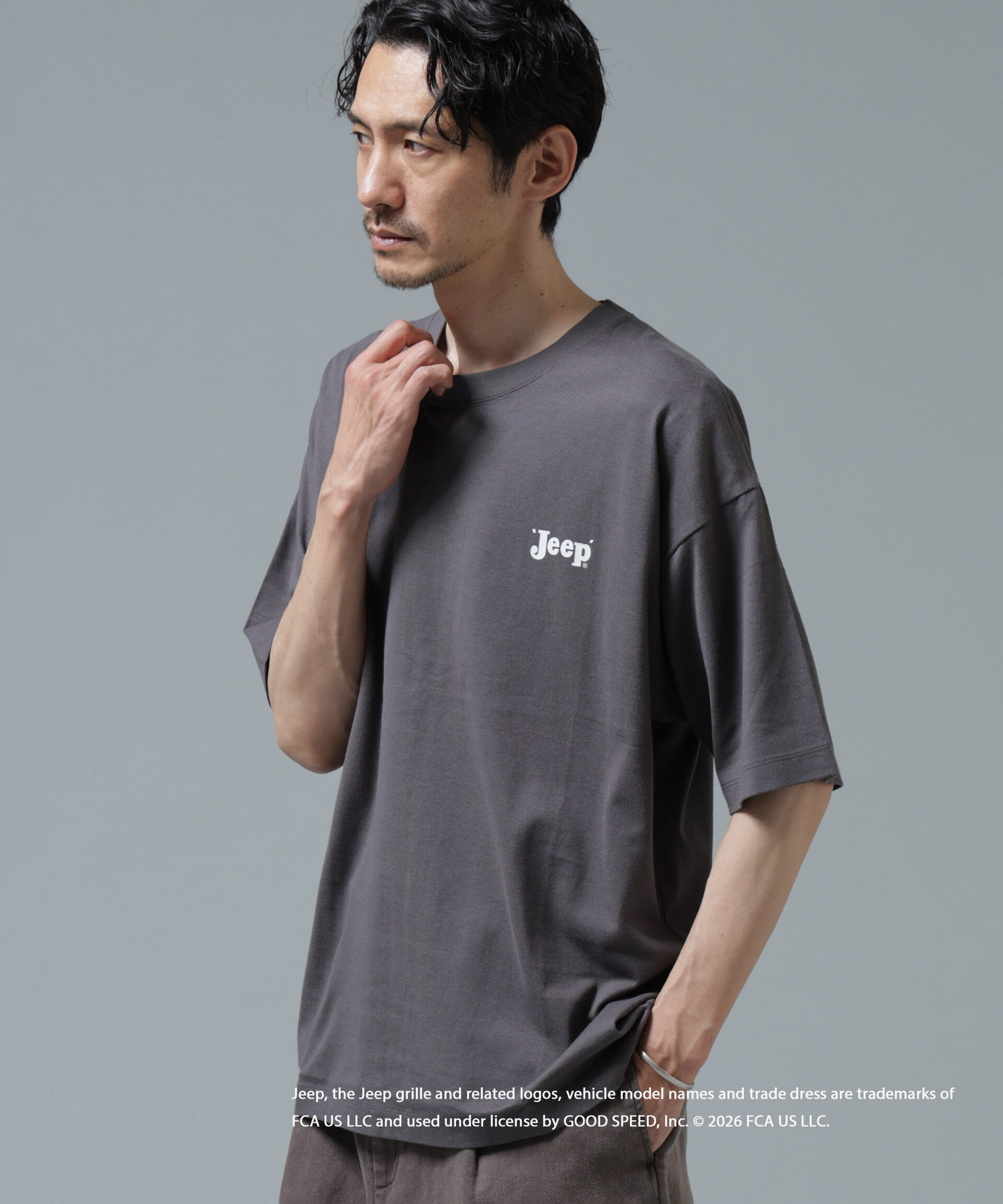 NANO universe「GOOD ROCK SPEED&times;Anti Soaked(R) 汗染み防止 ジープ Tシャツ」|Tシャツ・カットソー|