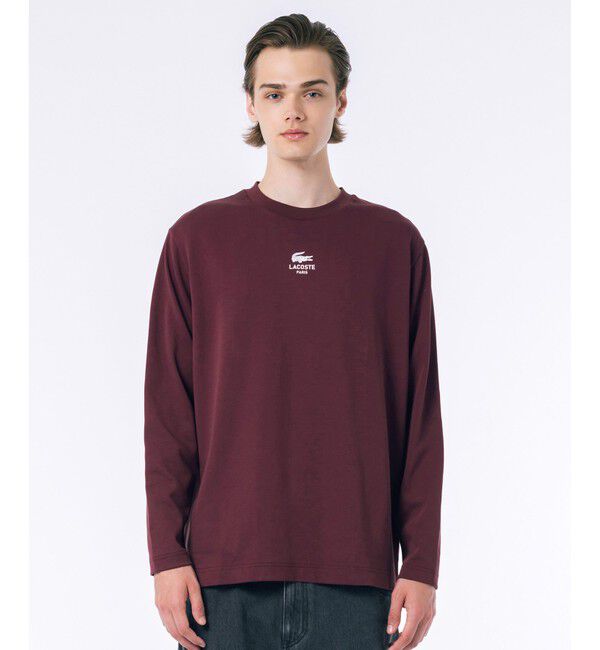 LACOSTE「オーバーサイズ PARISロゴ ヘビーウェイト 長袖Tシャツ / ロンT」|Tシャツ・カットソー|