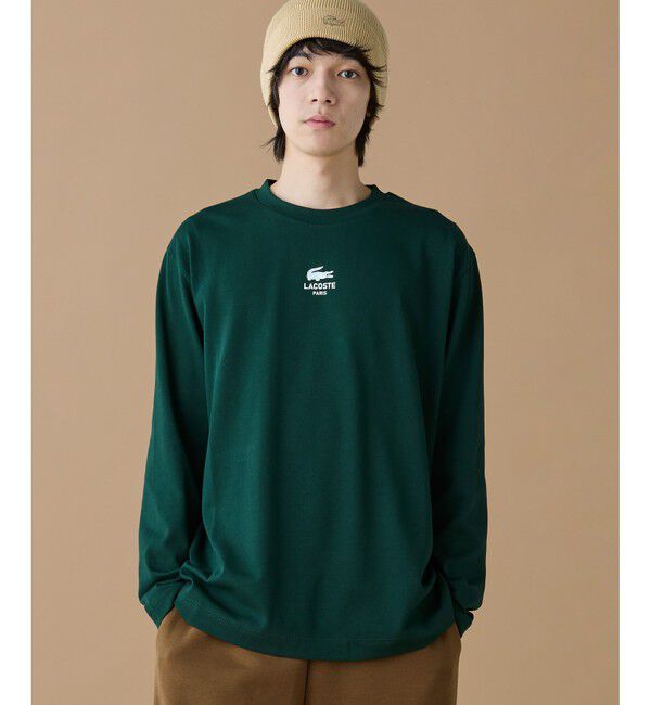 LACOSTE「オーバーサイズ PARISロゴ ヘビーウェイト 長袖Tシャツ / ロンT」|Tシャツ・カットソー|