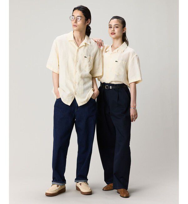LACOSTE「オーバーサイズ リネンオープンカラーシャツ」|シャツ・ブラウス|