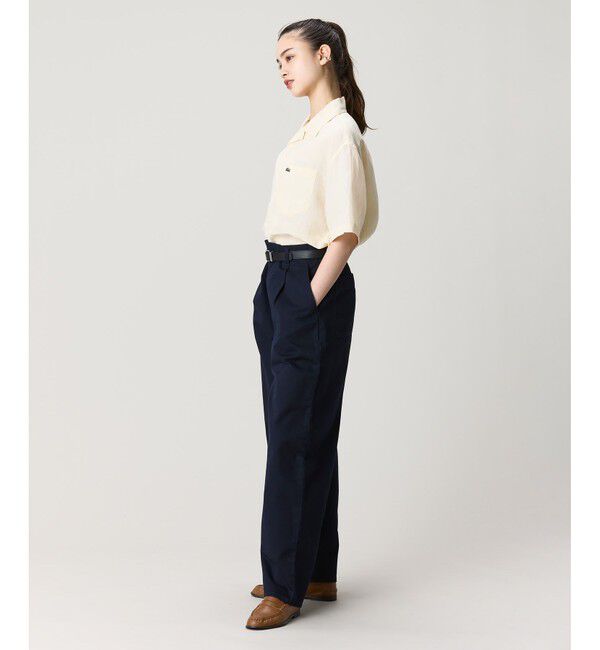 LACOSTE「オーバーサイズ リネンオープンカラーシャツ」|シャツ・ブラウス|