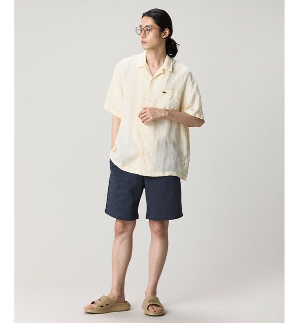 LACOSTE「オーバーサイズ リネンオープンカラーシャツ」|シャツ・ブラウス|