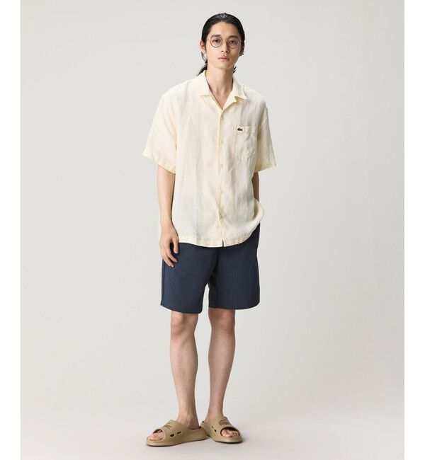 LACOSTE「オーバーサイズ リネンオープンカラーシャツ」|シャツ・ブラウス|