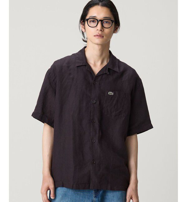 LACOSTE「オーバーサイズ リネンオープンカラーシャツ」|シャツ・ブラウス|
