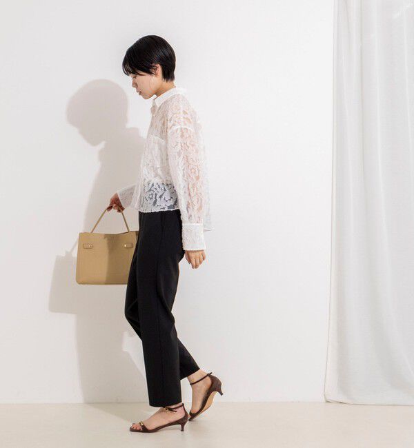 NOLLEY'S sophi「ウォッシャブルワッシャーオーガンジーカットジャガードショートシャツ」|シャツ・ブラウス|