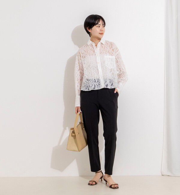 NOLLEY'S sophi「ウォッシャブルワッシャーオーガンジーカットジャガードショートシャツ」|シャツ・ブラウス|