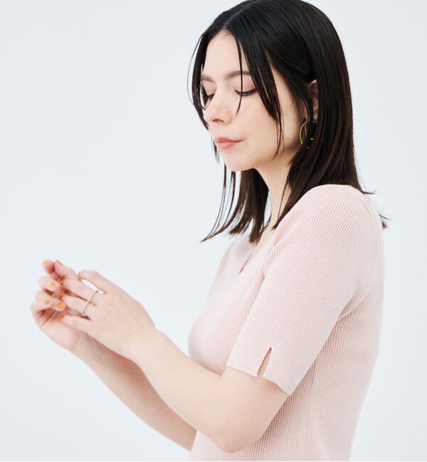 NOLLEY'S sophi「《手洗い可能》ラメリブ両前プルオーバー」|ニット・セーター|