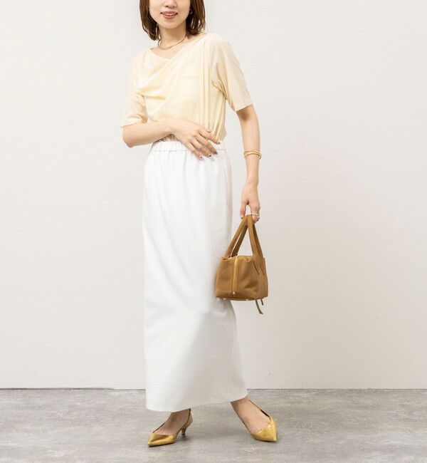 NOLLEY'S「《接触冷感》ウォッシャブルシアーベロア2WAYプルオーバー」|Tシャツ・カットソー|
