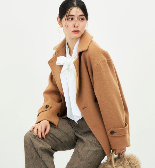 NOLLEY'S「【一部WEB限カラー】ウールカシミヤダブルブレストコート」|ピーコート|