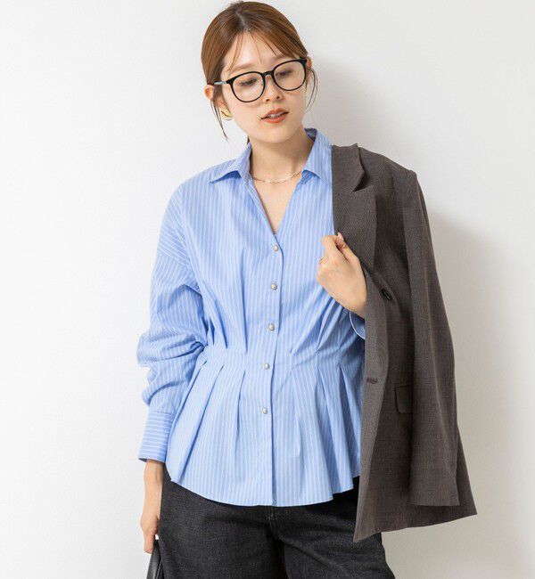 NOLLEY'S「【WEB＆一部店舗限定カラー】【GOODS BUYER 石田別注カラー】ストレッチタフタスキッパータックシャツ」|シャツ・ブラウス|