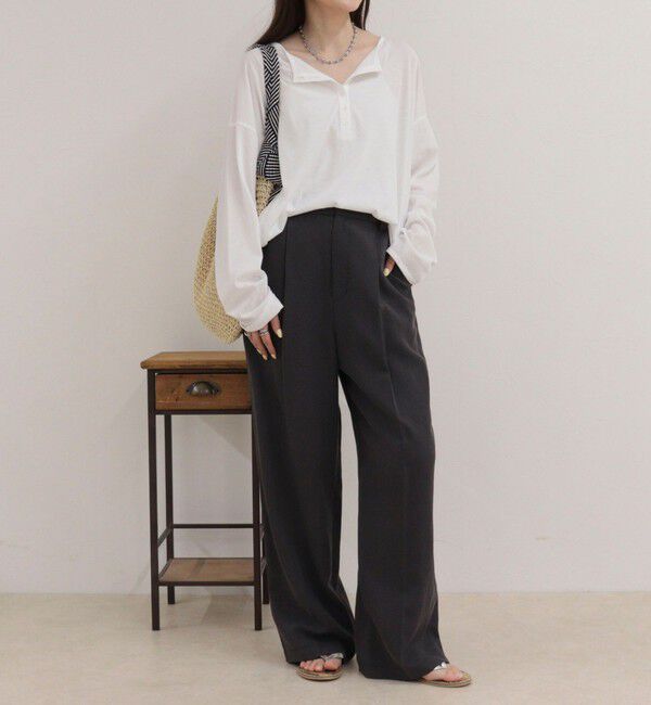 fredy emue「ヘンリー2WAYルーズロンTシャツ」|Tシャツ・カットソー|