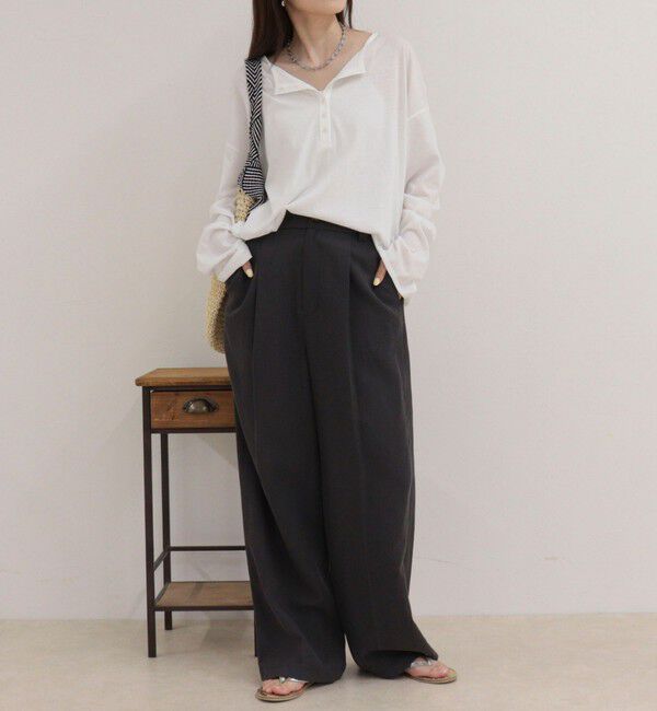 fredy emue「ヘンリー2WAYルーズロンTシャツ」|Tシャツ・カットソー|