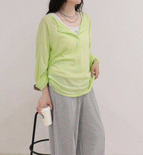 fredy emue「ヘンリー2WAYルーズロンTシャツ」|Tシャツ・カットソー|