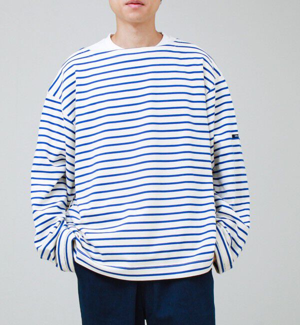 GLOSTER「【ユニセックス】ワイドバスクシャツ ボートネック ボーダー オーバーサイズ」|Tシャツ・カットソー|