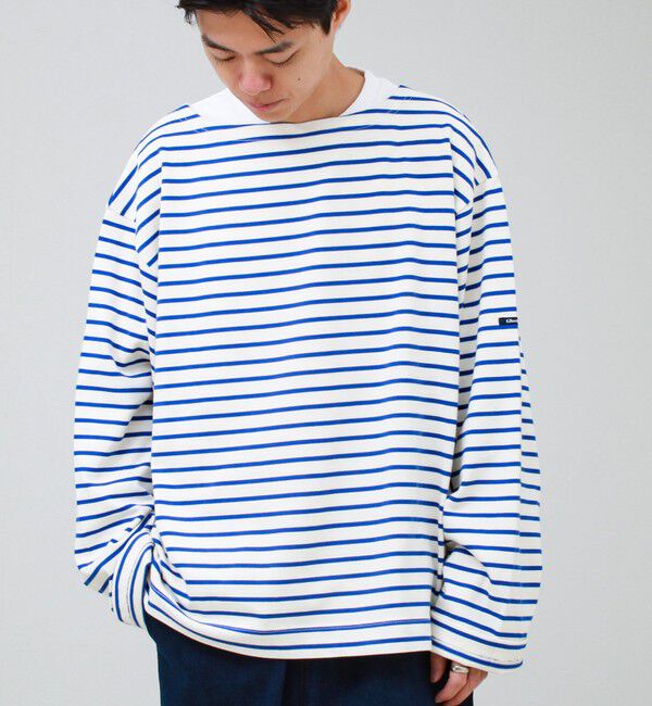 GLOSTER「【ユニセックス】ワイドバスクシャツ ボートネック ボーダー オーバーサイズ」|Tシャツ・カットソー|