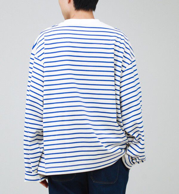 GLOSTER「【ユニセックス】ワイドバスクシャツ ボートネック ボーダー オーバーサイズ」|Tシャツ・カットソー|