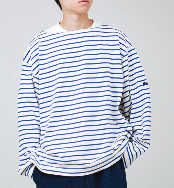 GLOSTER「【ユニセックス】ワイドバスクシャツ ボートネック ボーダー オーバーサイズ」|Tシャツ・カットソー|