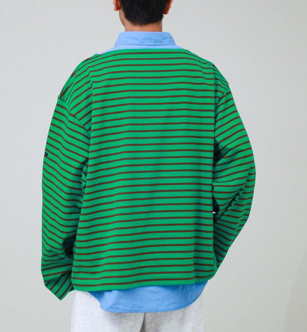 GLOSTER「【ユニセックス】ワイドバスクシャツ ボートネック ボーダー オーバーサイズ」|Tシャツ・カットソー|
