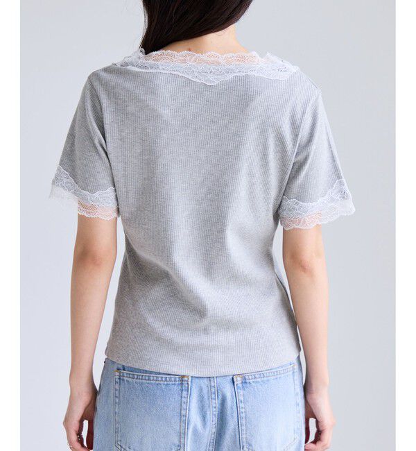 VIS「レーストリムVネックTシャツ/汗ジミ加工」|Tシャツ・カットソー|
