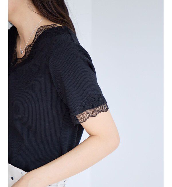 VIS「レーストリムVネックTシャツ/汗ジミ加工」|Tシャツ・カットソー|
