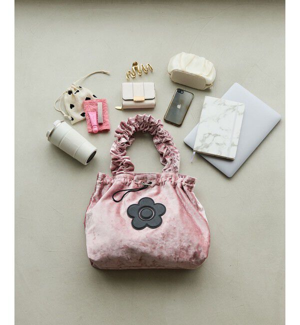 VIS「【MARY QUANT&times;VIS】フリルハンドルベロアトートバッグ」|トートバッグ|