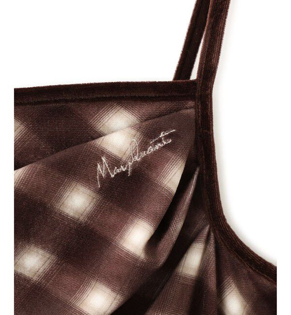 VIS「【MARY QUANT&times;VIS】チェックベロアドレープキャミワンピース」|ワンピース|
