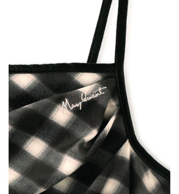 VIS「【MARY QUANT&times;VIS】チェックベロアドレープキャミワンピース」|ワンピース|