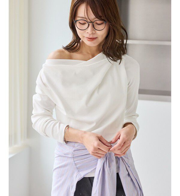Rope&rsquo;Picnic「ドレープカットトップス」|Tシャツ・カットソー|ホワイト(10)