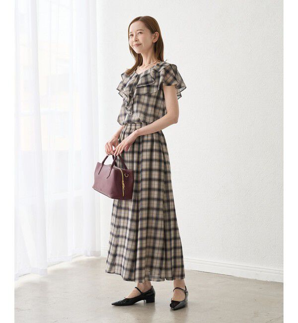 Rope&rsquo;Picnic「マドラスチェックボイルシアーブラウス」|シャツ・ブラウス|