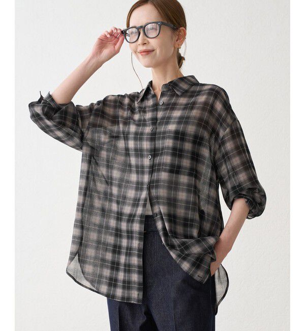 Rope&rsquo;Picnic「マドラスチェックボイルシアーシャツ」|シャツ・ブラウス|