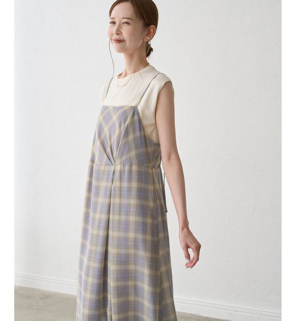 Rope&rsquo;Picnic「【一部店舗限定】マドラスチェックボイルシアーキャミワンピース」|ワンピース|