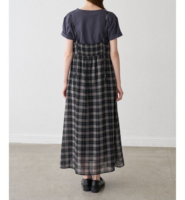 Rope&rsquo;Picnic「【一部店舗限定】マドラスチェックボイルシアーキャミワンピース」|ワンピース|
