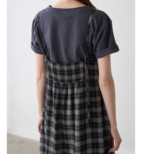 Rope&rsquo;Picnic「【一部店舗限定】マドラスチェックボイルシアーキャミワンピース」|ワンピース|