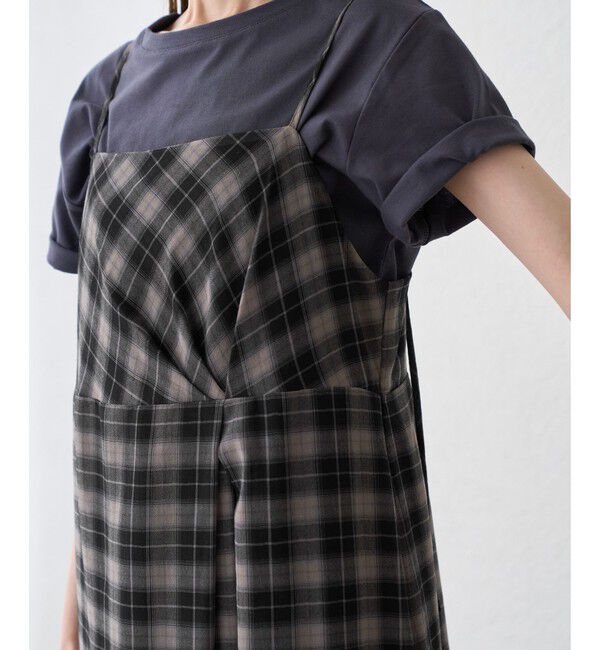 Rope&rsquo;Picnic「【一部店舗限定】マドラスチェックボイルシアーキャミワンピース」|ワンピース|